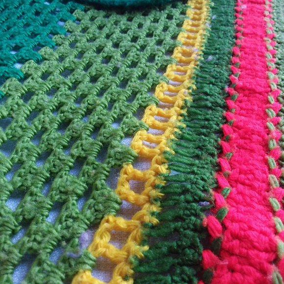 Vintage Crochet Baby Hand Made Quilt Granny Square - Picture 5 of 10